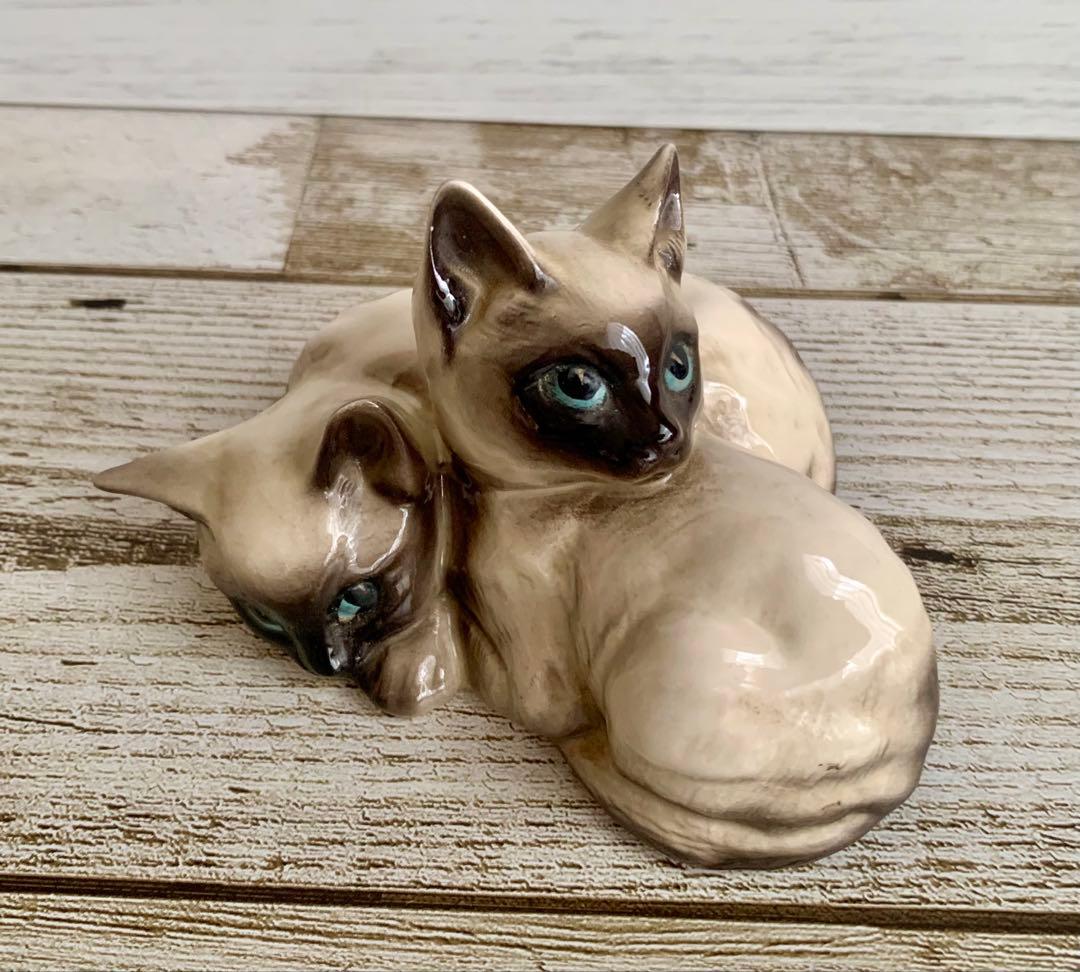 ベスウィック 2匹のシャムの仔猫 猫の置物 フィギュリン アンティーク②