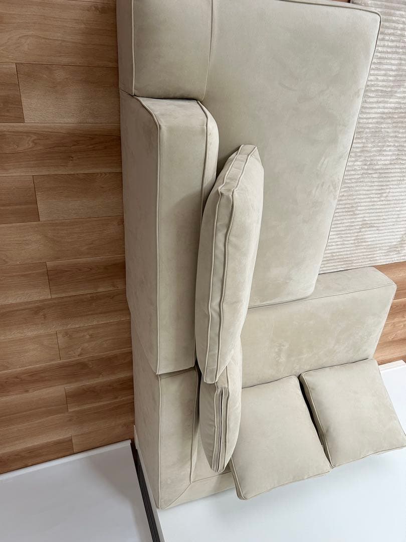 ベージュ L字型ソファ カウチソファ