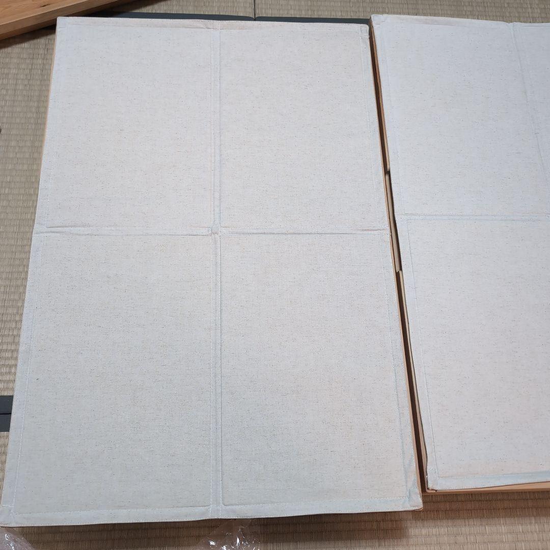 パイン材　ベッド下収納ボックス　仕切り付き　蓋付　3個セット