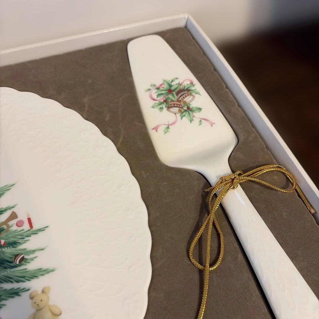 サーバー付 タルトセット（クリスマスツリー柄 ）