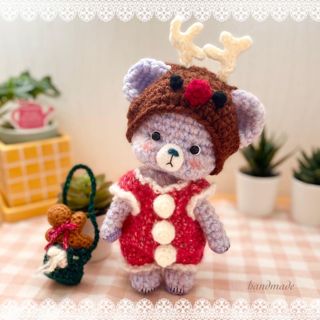 ろ*け様 作家Megmeg's Doll様の許可有り＊くま　クリスマス　サンタ