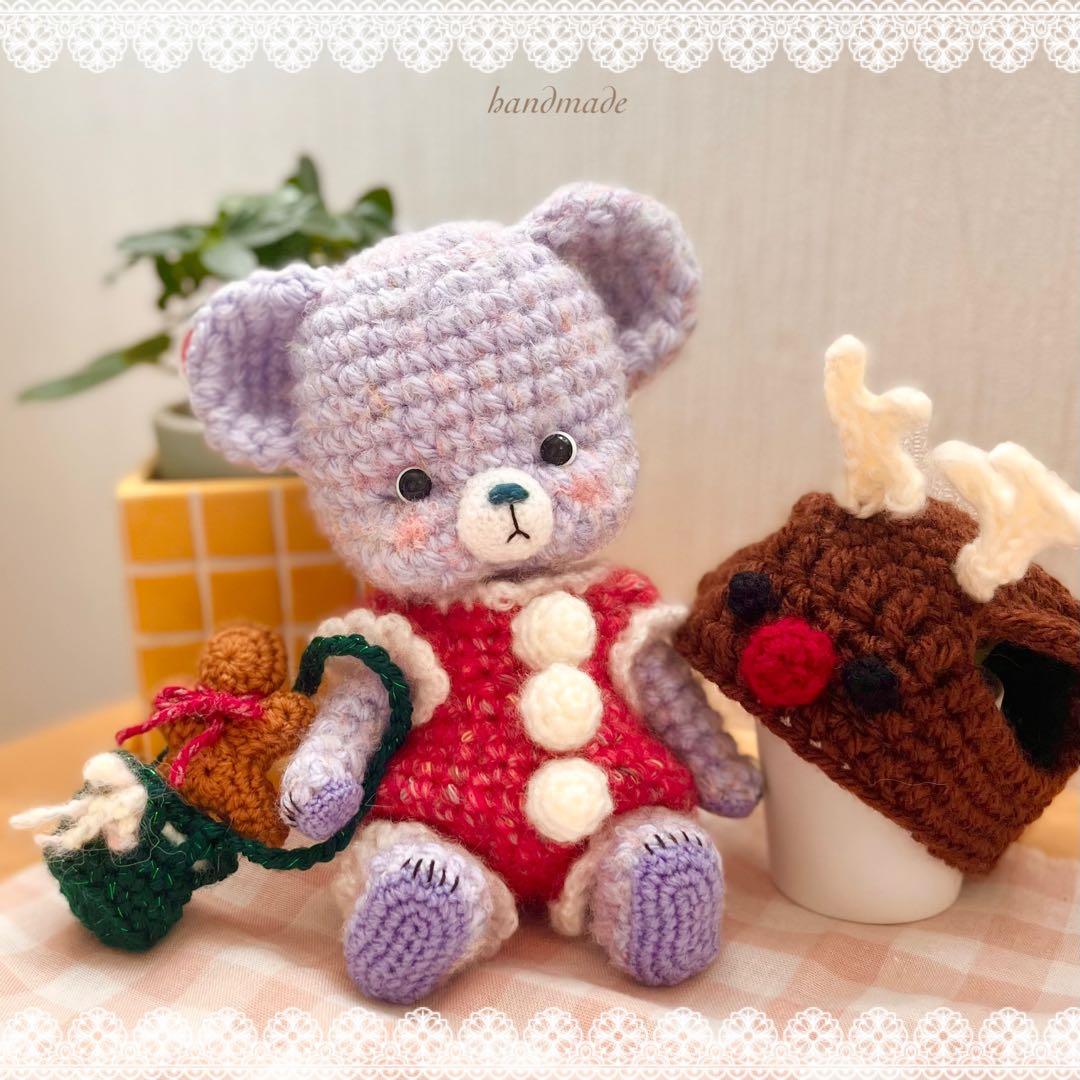 ろ*け様 作家Megmeg's Doll様の許可有り＊くま　クリスマス　サンタ