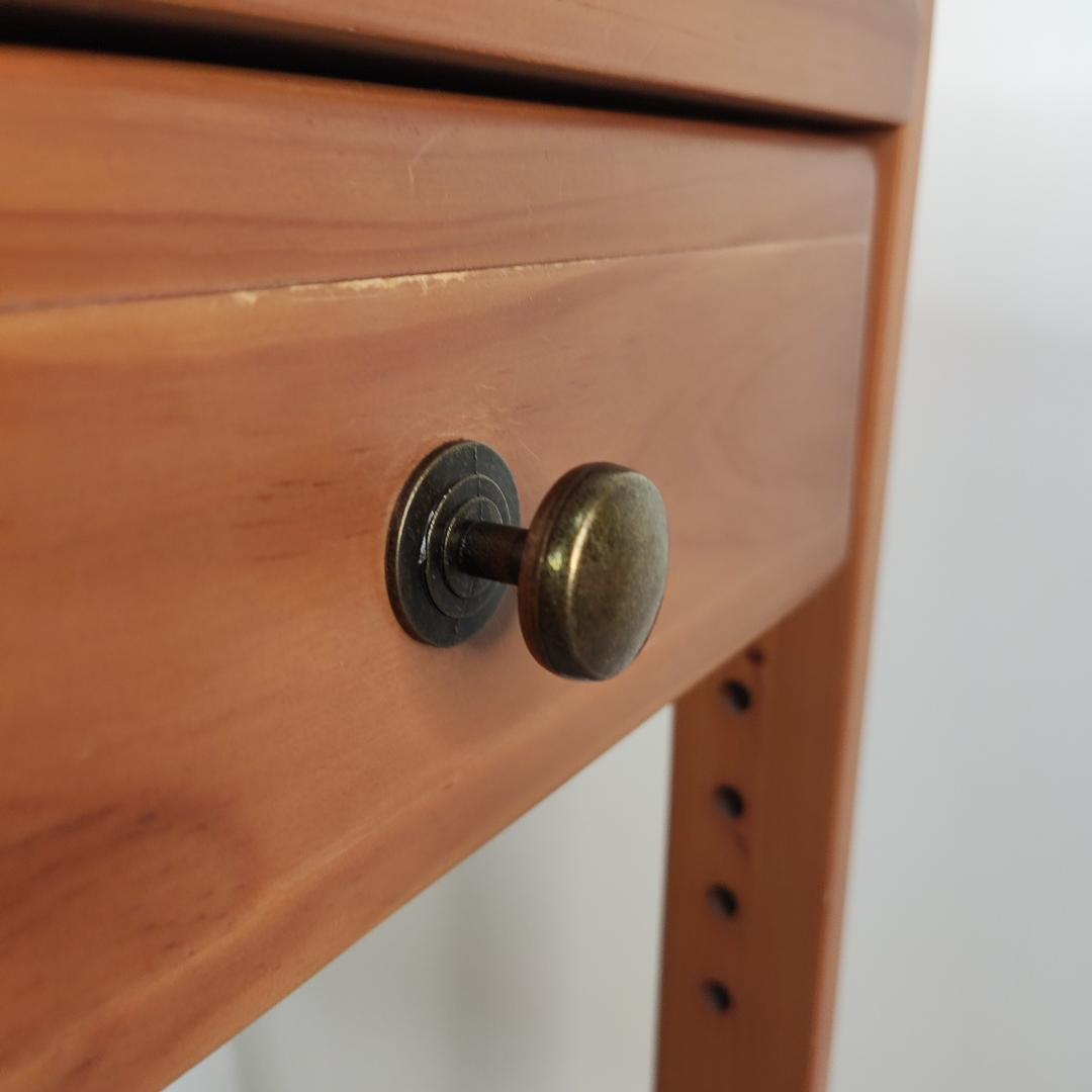 木製　高さ調整可能　学習机　作業台　ワークデスク　幅69 奥行44 高さ79