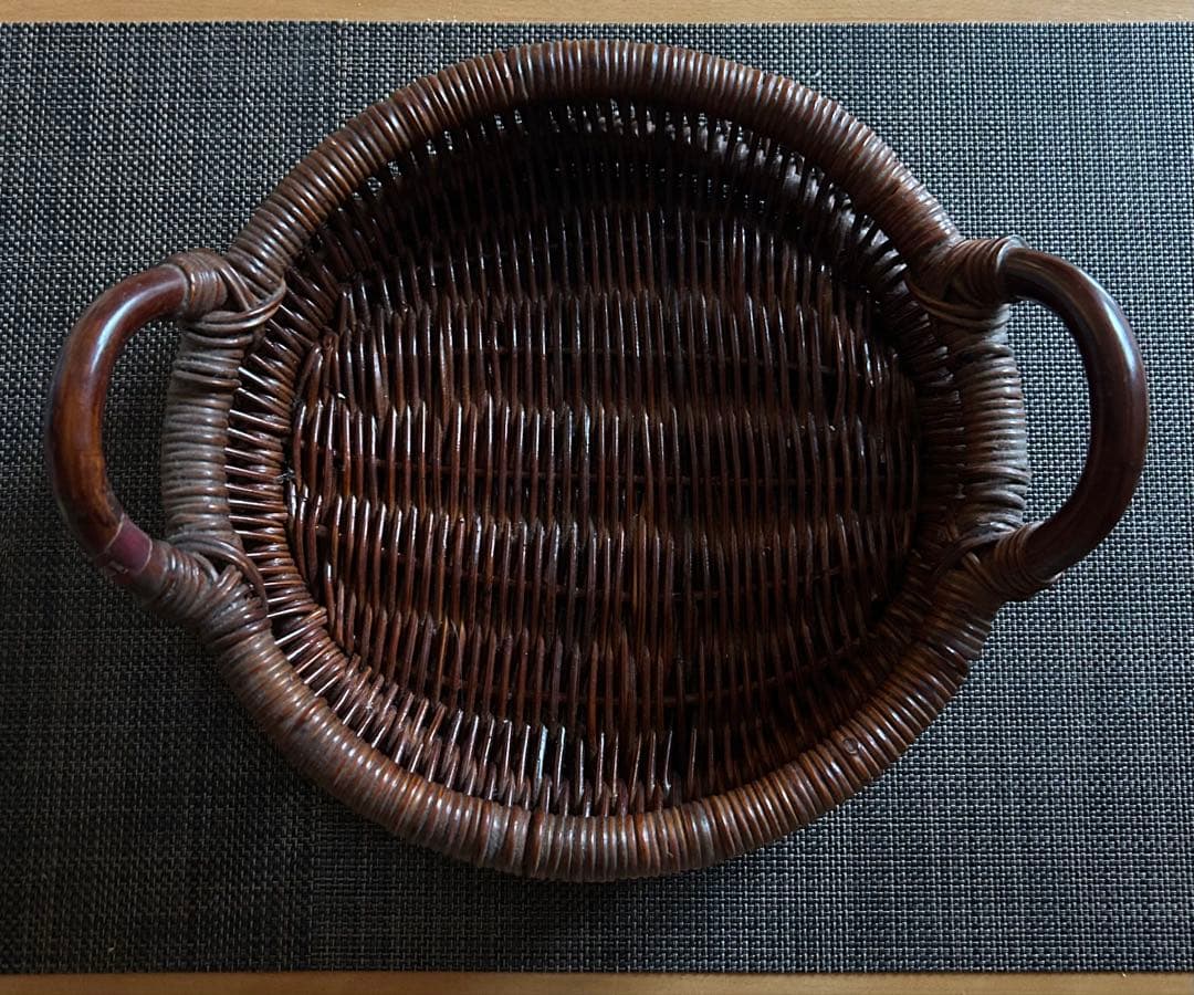 バスケット　かご　籐　木製