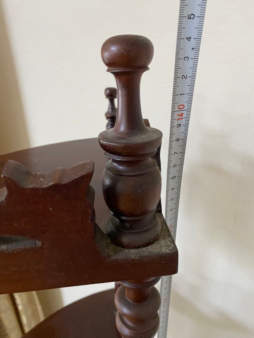 木製コーナーシェルフ 4段 ブラウン アンティーク ウッド コーナーラック