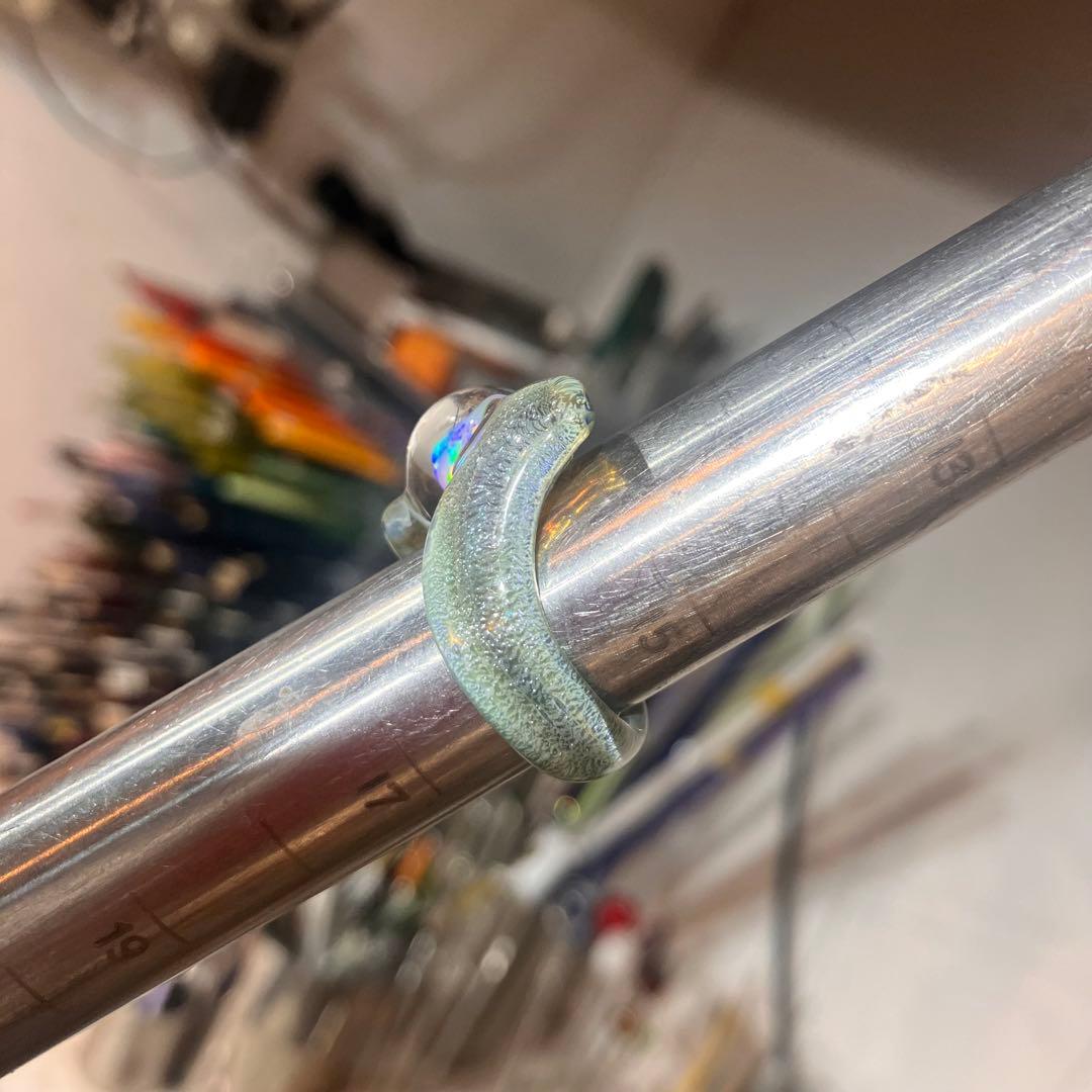 Xodas リング 指輪 ボロシリケイトガラス Dicro White Opal