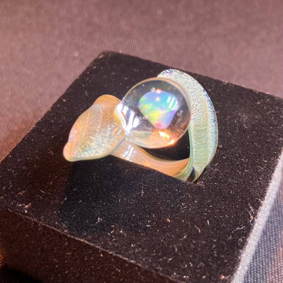 Xodas リング 指輪 ボロシリケイトガラス Dicro White Opal