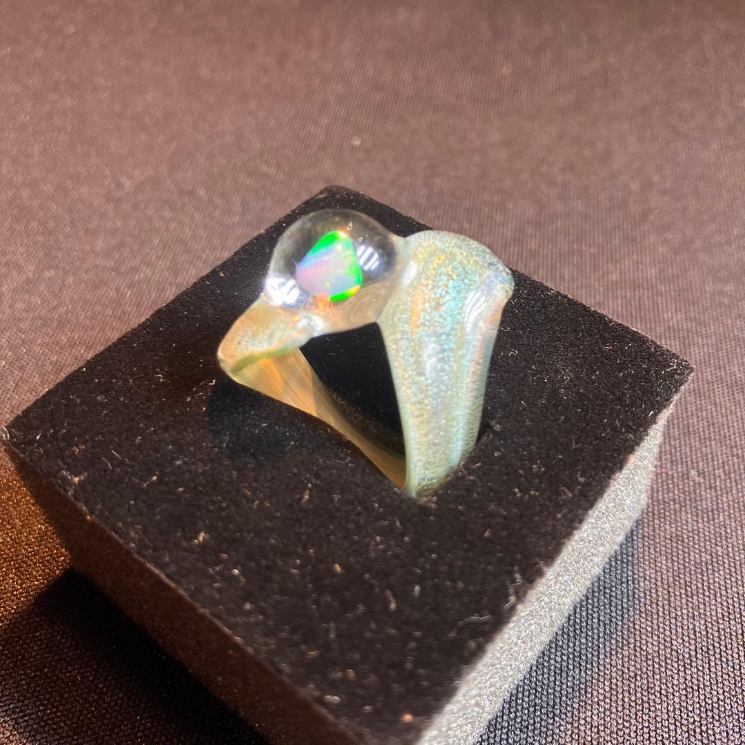 Xodas リング 指輪 ボロシリケイトガラス Dicro White Opal