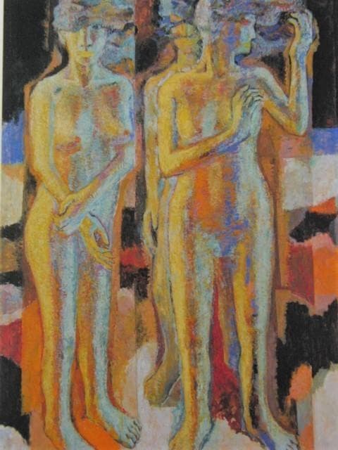 小川博史、『黒い雲』、希少画集より、状態良好、新品木製額・額装付