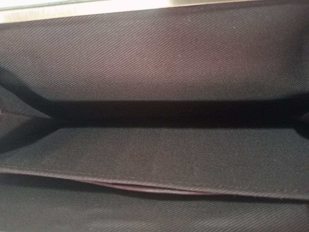 未使用 nafka がま口 天然革 レザー 長財布 ダークブラウン 軽量