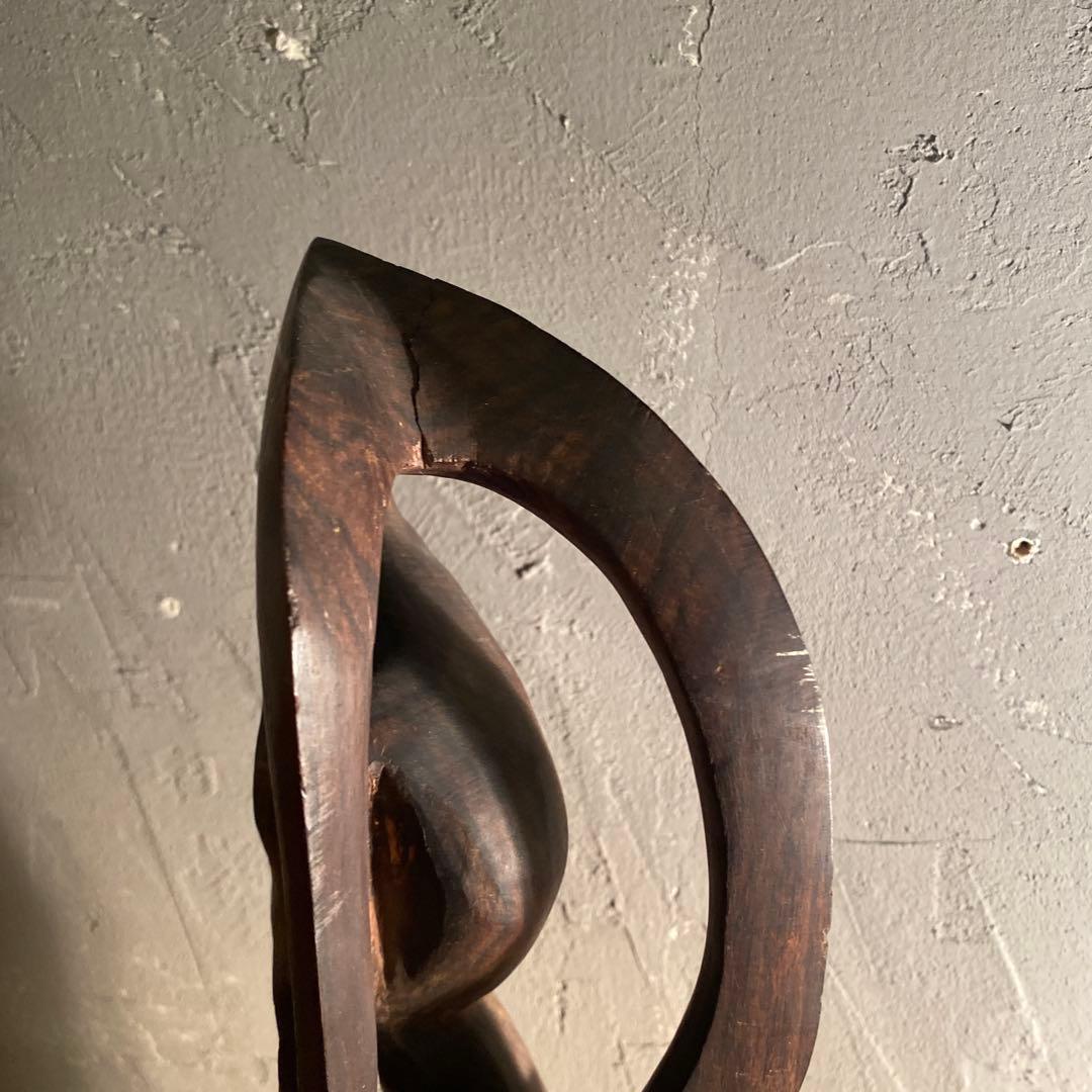 アフリカ マコンデ 木彫オブジェ 5面 インテリア プリミティブ 73cm