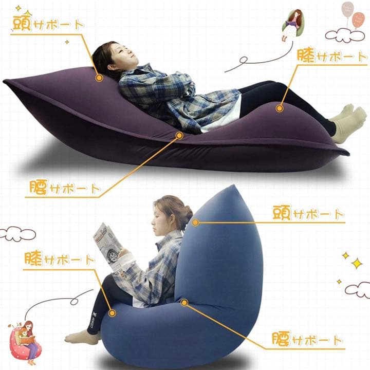 【新品未使用】体にフィットするソファ 洗えるソファカバー付き