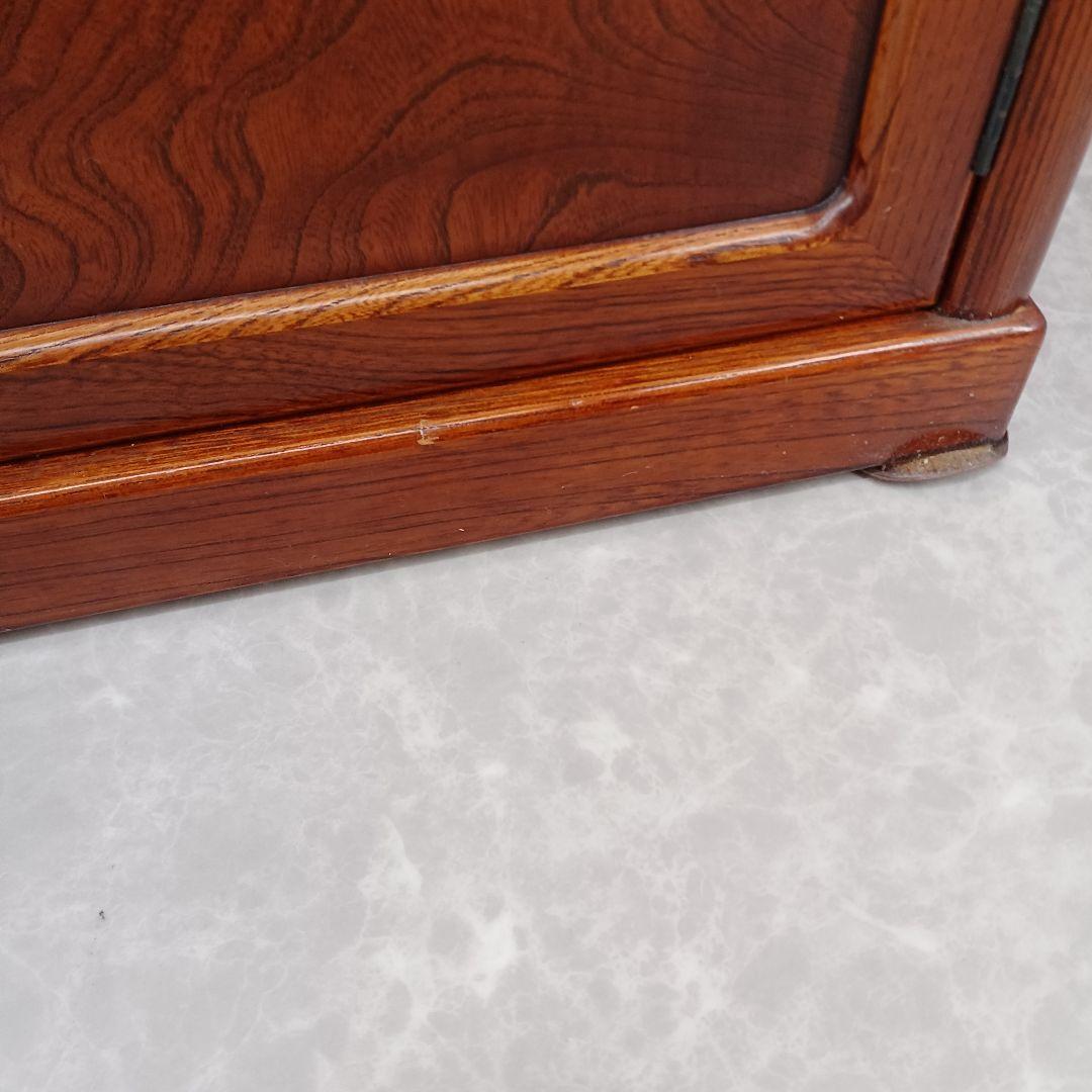 送料込み【文机/片袖/机木製テーブル】幅約90cm 引き出し・扉付き