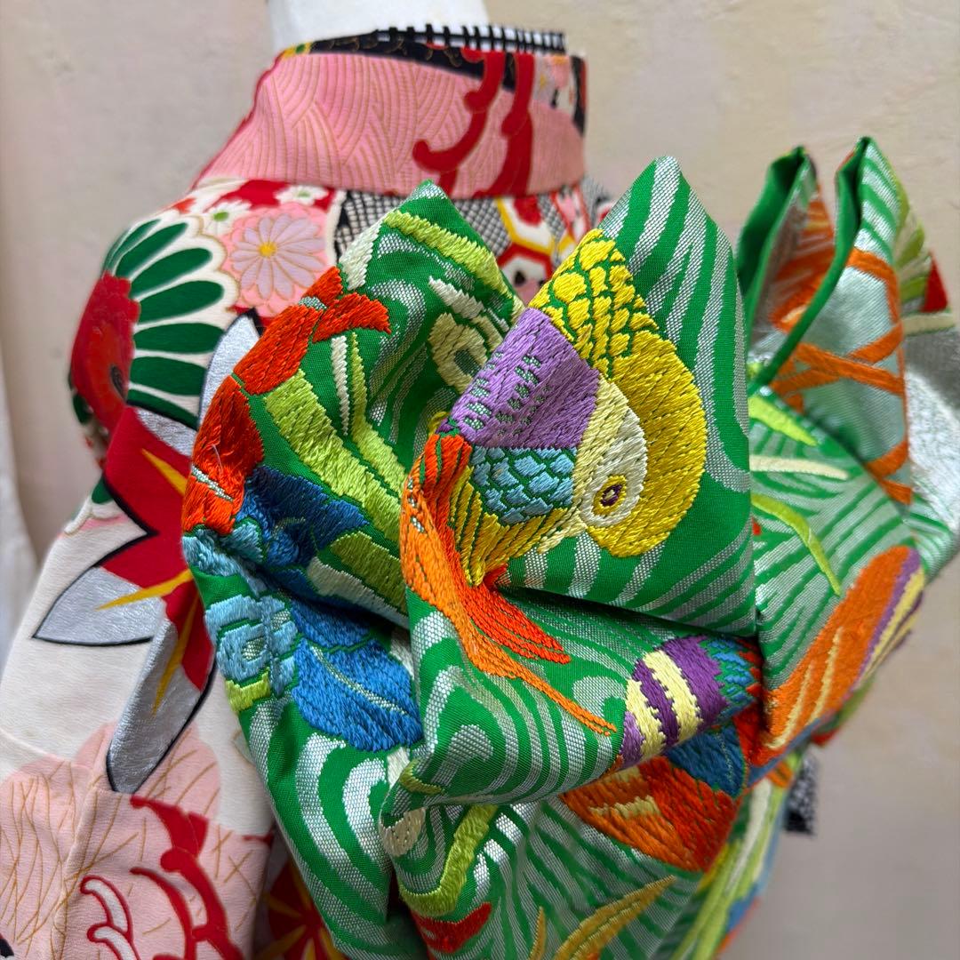 No.k003七五三 7歳 着物 フルセット レトロ柄