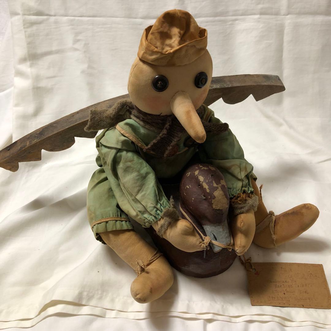 タタードラビット　ピノキオ　ハンドメイド　希少　カントリードール　ヴィンテージ