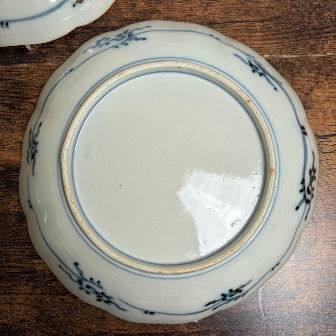 古伊万里 赤玉鯉滝上り図　大皿2客 中皿/七寸皿/お皿/アンティーク