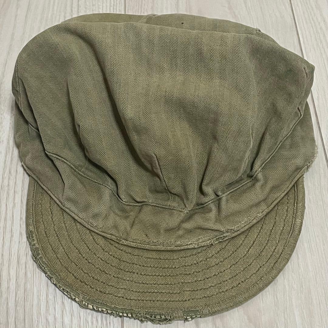 40s米軍実物HBTM-41ミリタリーキャップヘリンボーンツイルWW2