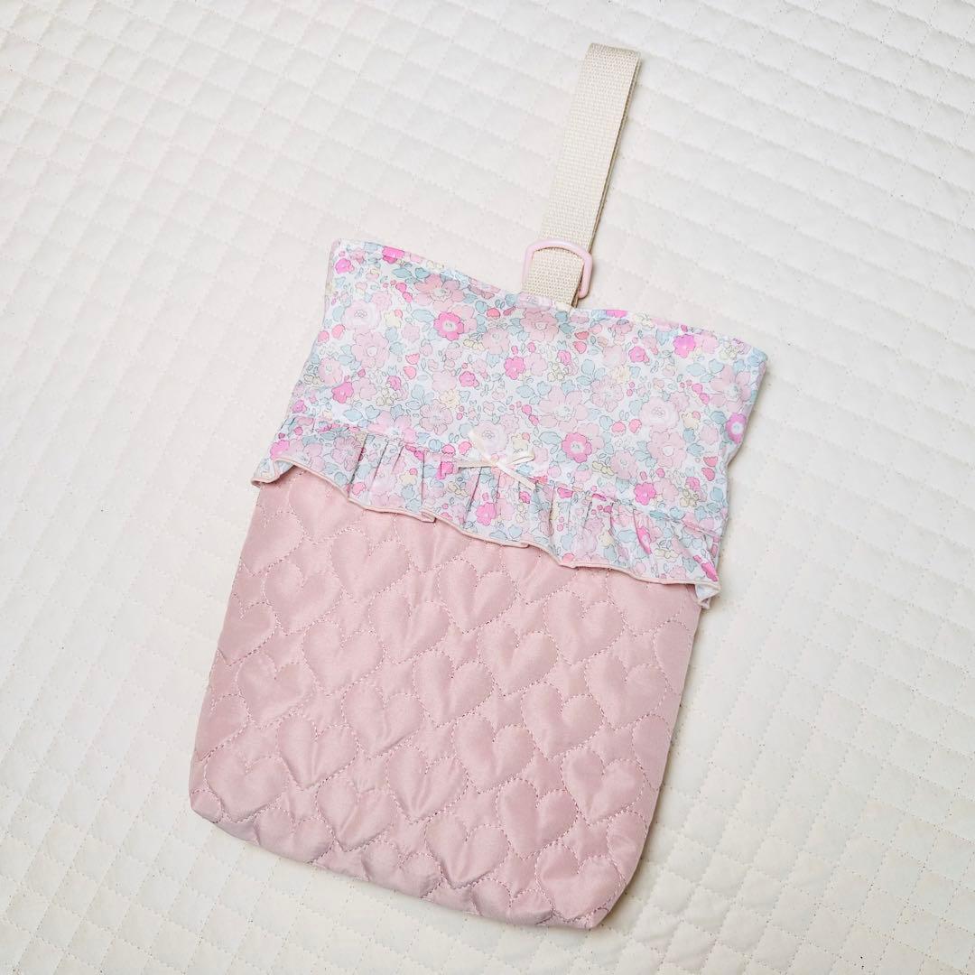 ハンドメイド　リバティ生地　ベッツィ　タナローン　レッスンバッグ　女の子　ピンク