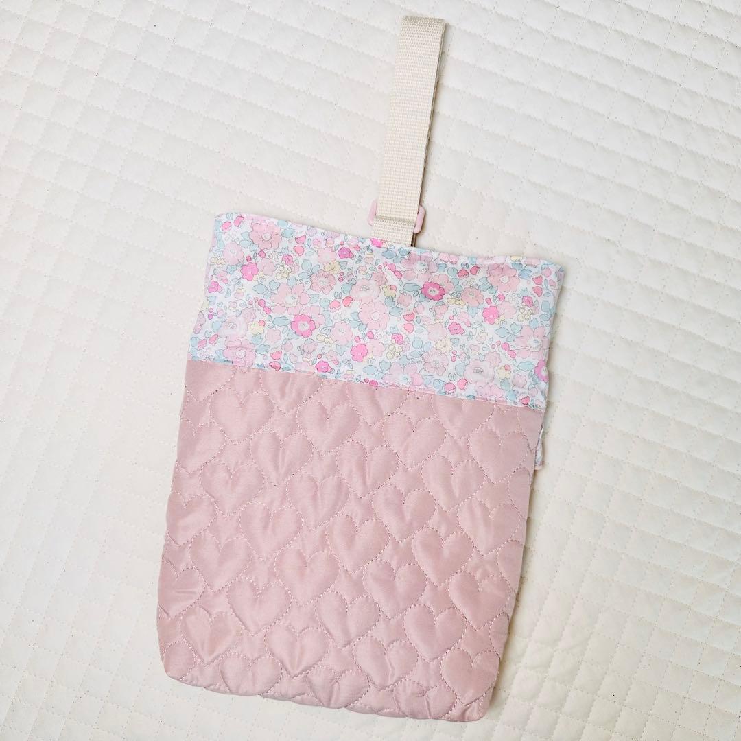 ハンドメイド　リバティ生地　ベッツィ　タナローン　レッスンバッグ　女の子　ピンク
