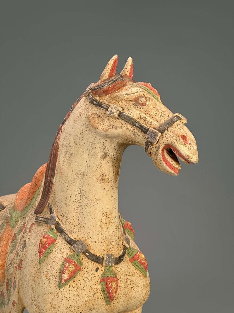 UM12U 中国美術　漢時代　陶器　加彩馬像　置物　時代　唐物