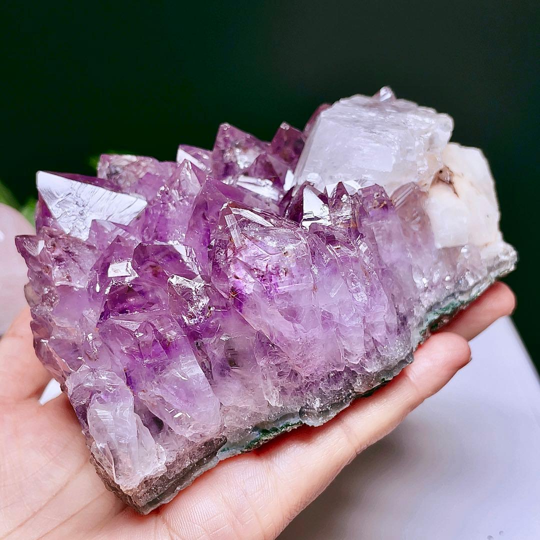 【超美品】 アメジスト　クラスター　原石　紫水晶　天然石　鉱物標本　9