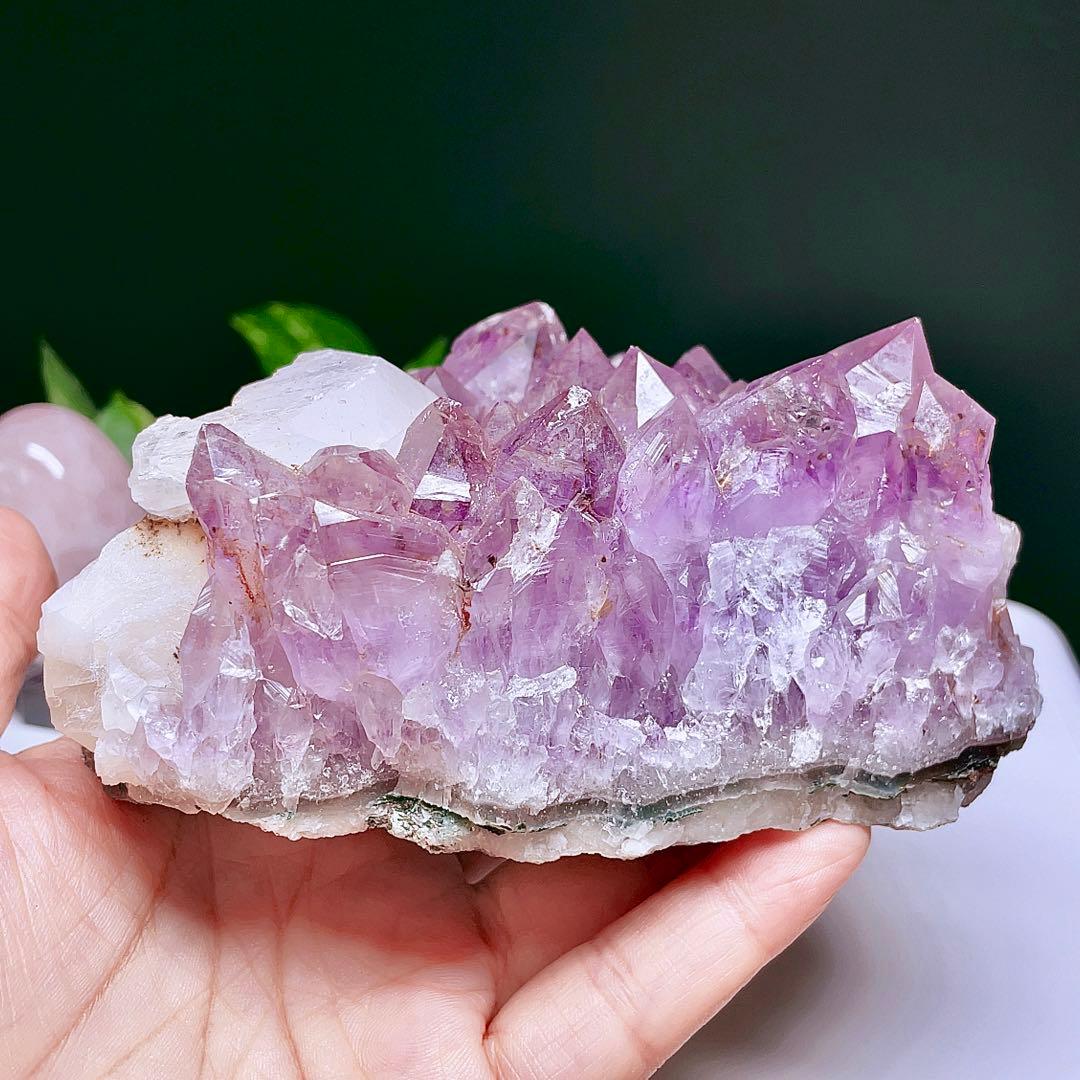【超美品】 アメジスト　クラスター　原石　紫水晶　天然石　鉱物標本　9