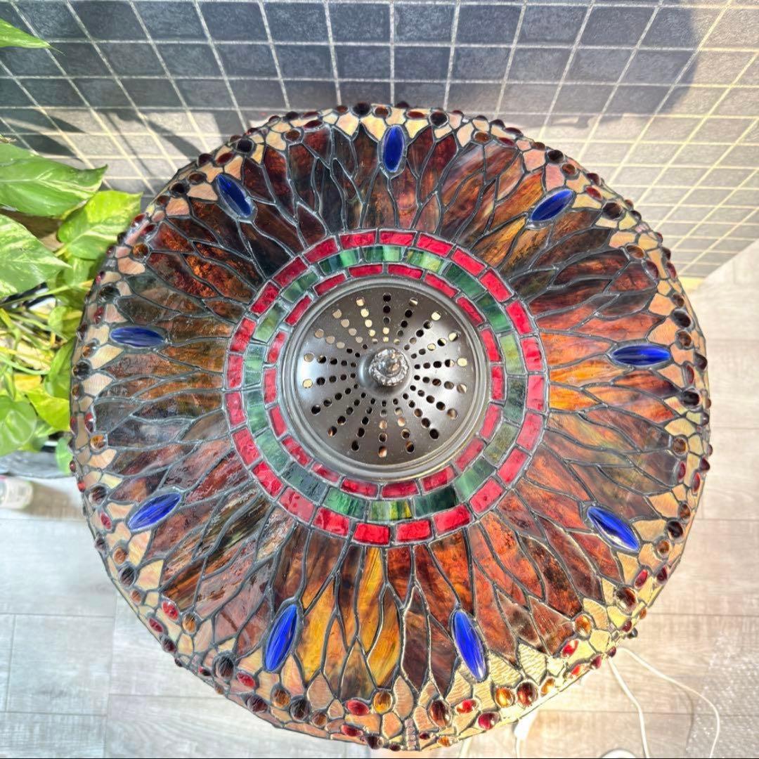 【特大68cm】最高級ステンドグラスランプ ティファニー調トンボ フロアスタンド