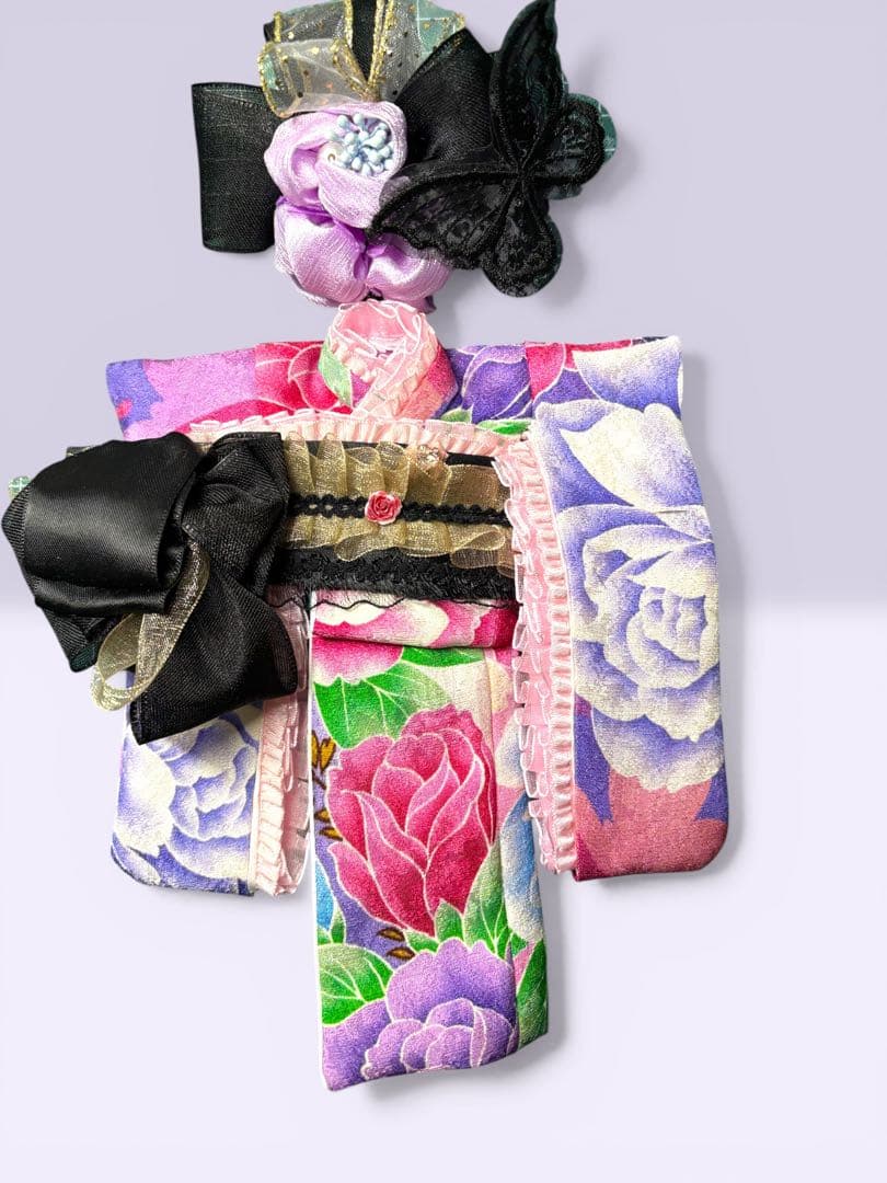 ブライス着物　薔薇柄京友禅