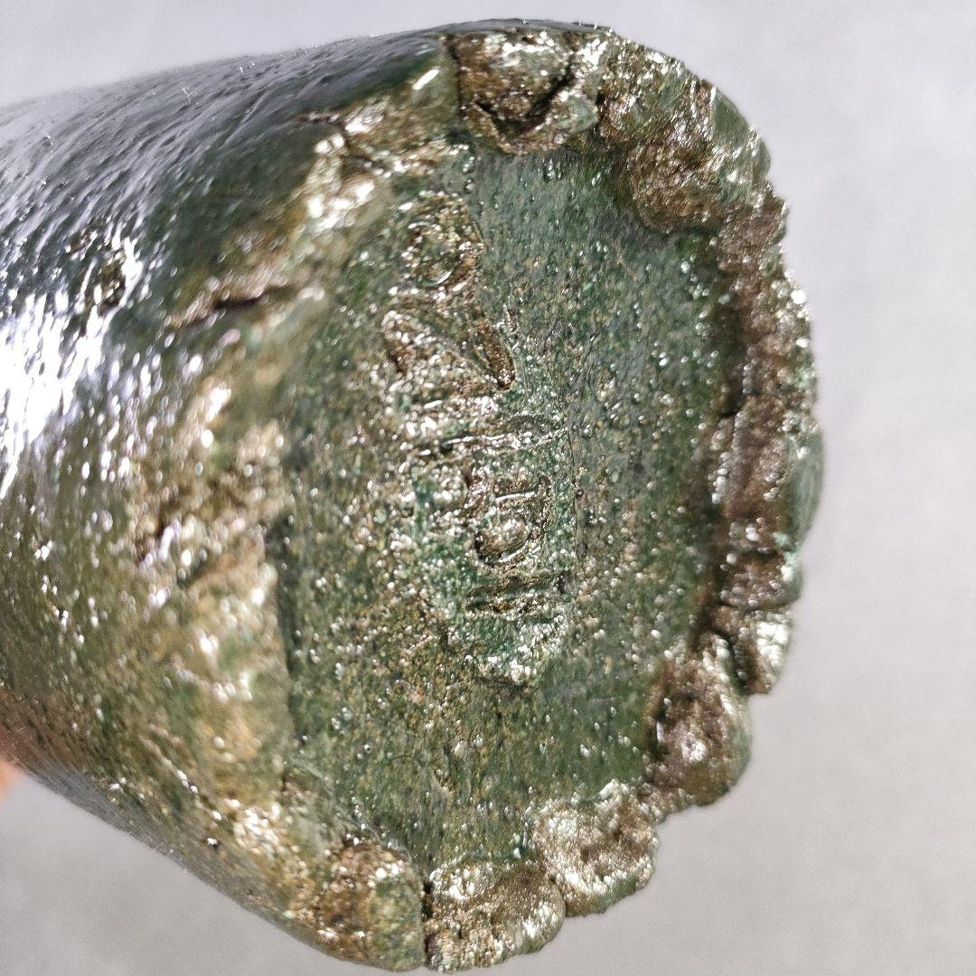 A1220-3/六石窯/森一蔵/萬古焼/緑釉花生/共箱/花瓶/花入/花器/飾壷/