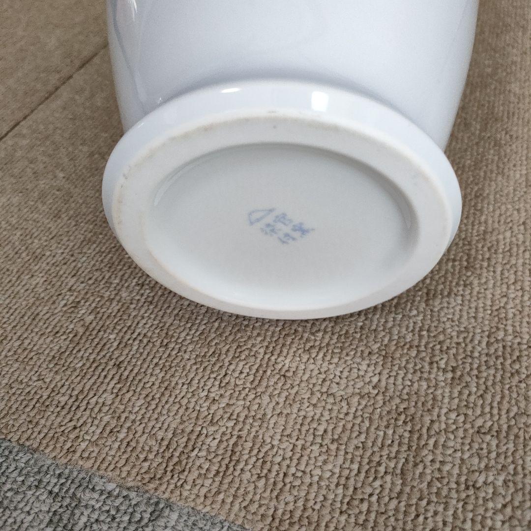 深川製磁　官窯染付　花鳥紋花瓶　花瓶　フラワーベース　骨董品　宮内庁御用達