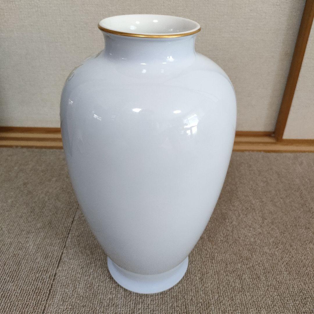 深川製磁　官窯染付　花鳥紋花瓶　花瓶　フラワーベース　骨董品　宮内庁御用達