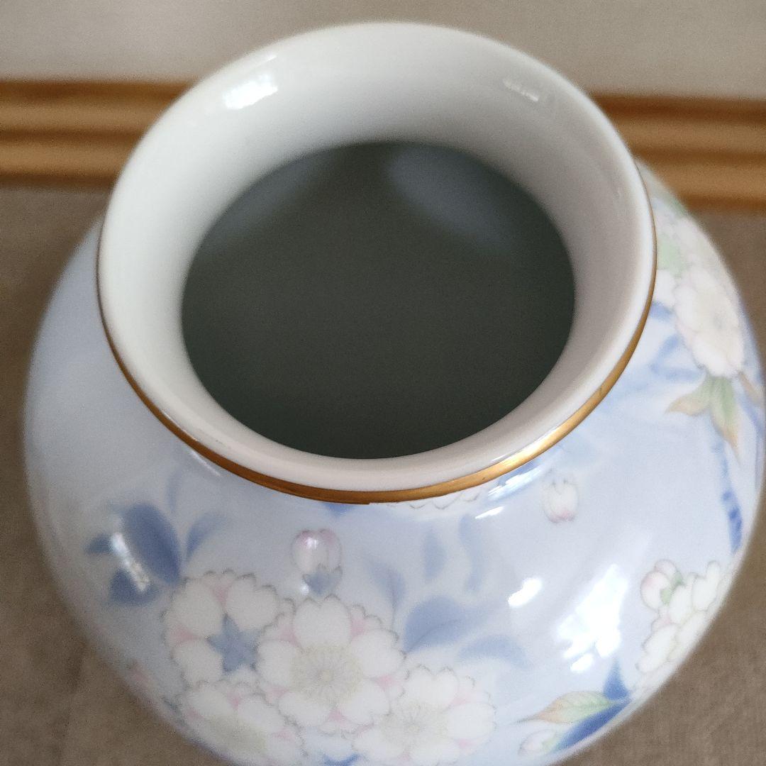 深川製磁　官窯染付　花鳥紋花瓶　花瓶　フラワーベース　骨董品　宮内庁御用達