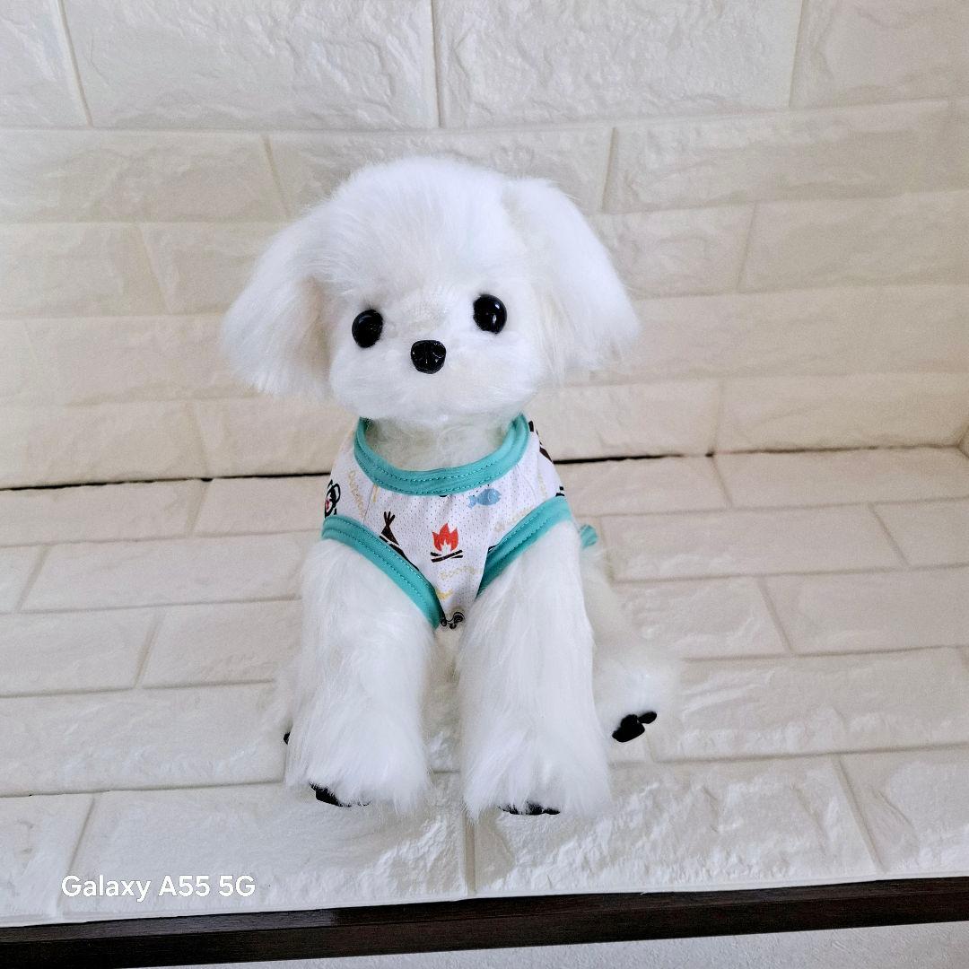 ぬいぐるみ、マルチーズ、犬、ハンドメイド、オリジナル、リアル、洋服、肉球