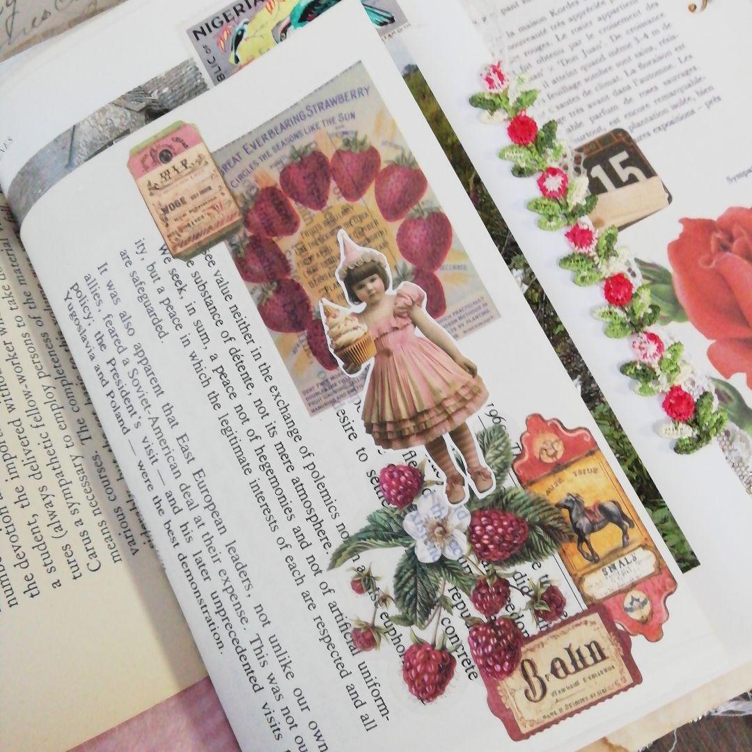 植物とヴィンテージのジャンクジャーナル2冊セット雑記帳　ブロカント　アンティーク