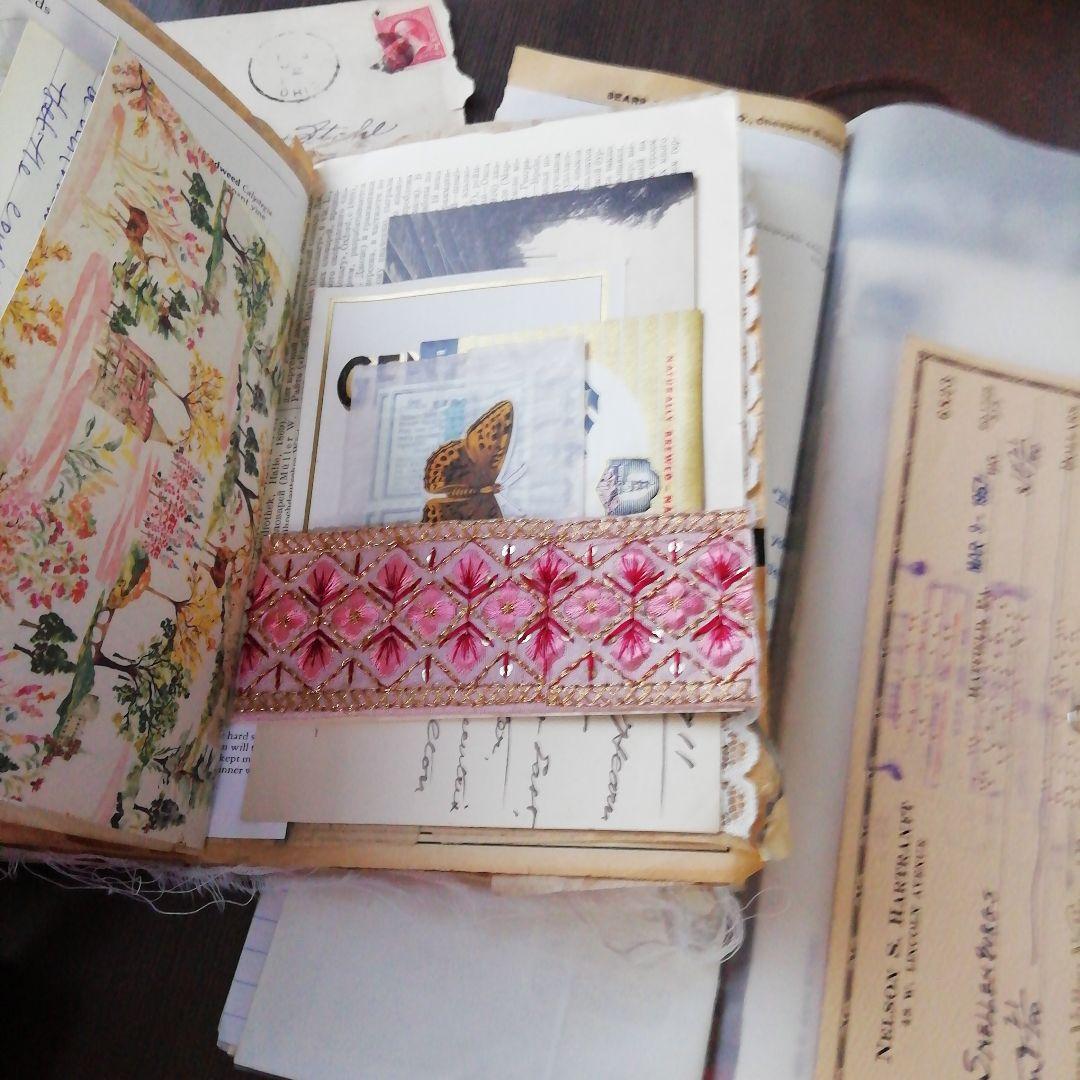 植物とヴィンテージのジャンクジャーナル2冊セット雑記帳　ブロカント　アンティーク