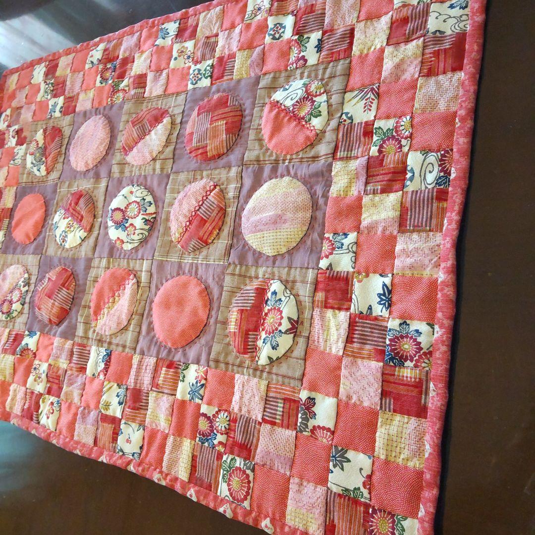 あ着物地 古布 繋ぎパッチワーク刺し子 メルカリコンパクト発送 75×54.5