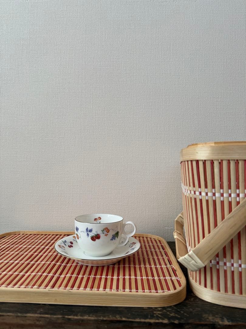 新品未使用　竹製バスケットセット大小2個セット　ランチバスケット　竹籠