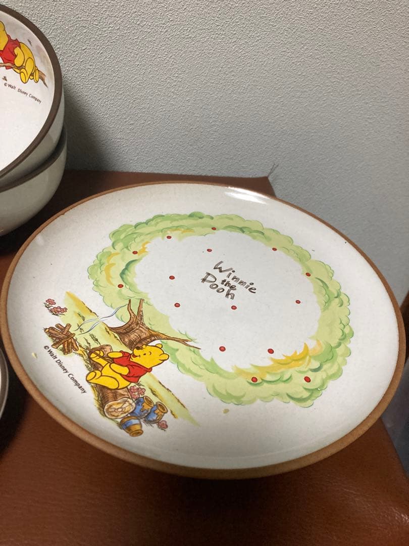 [未使用品]ウィニー ザ　プー　くまのプーさんスープボール　お皿　ペアセット