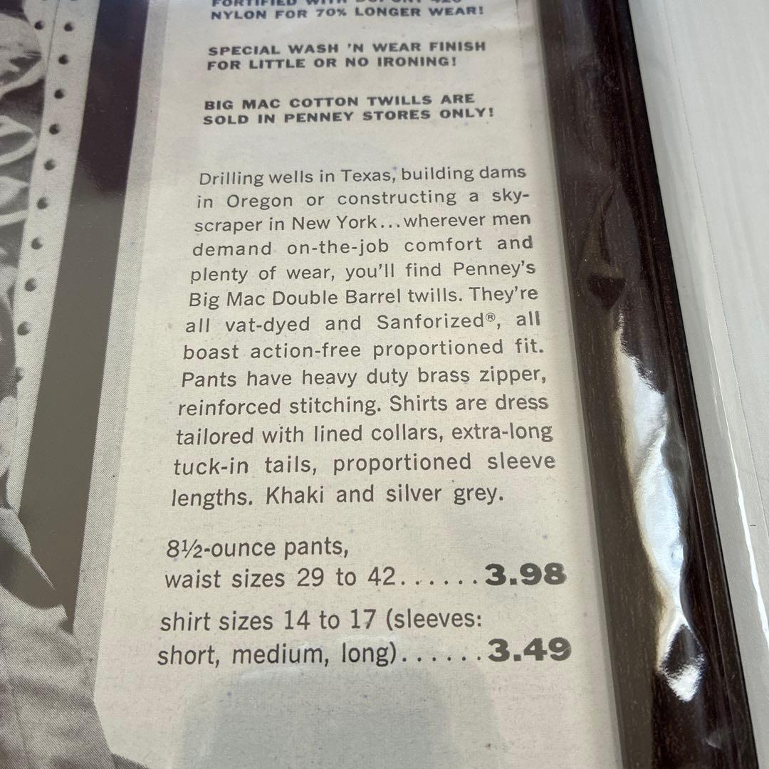 未使用美品！PENNEY'S アメリカ ビンテージ 雑誌 切り抜き 額装付き