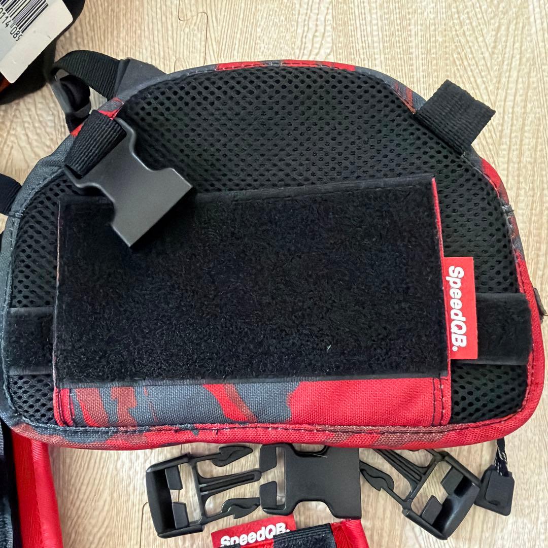 SpeedQB バックパック レッド・ブラック迷彩　サバゲー　リュック　ポーチ