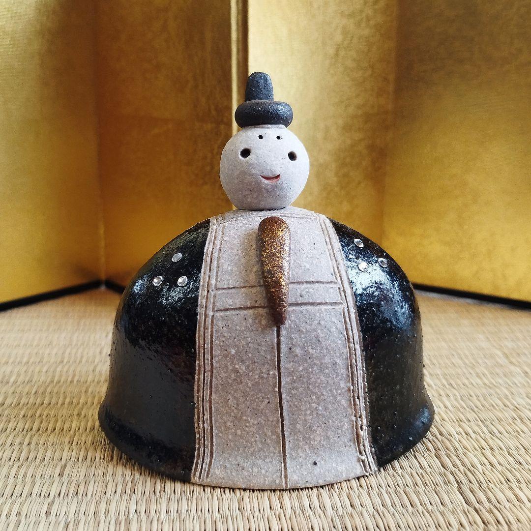 再値下げ【新品・未使用】屏風・ぼんぼり付き　信楽焼　雛人形　ひな祭り