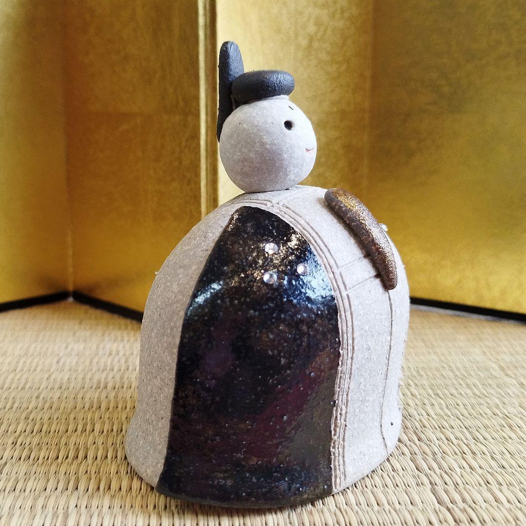 再値下げ【新品・未使用】屏風・ぼんぼり付き　信楽焼　雛人形　ひな祭り