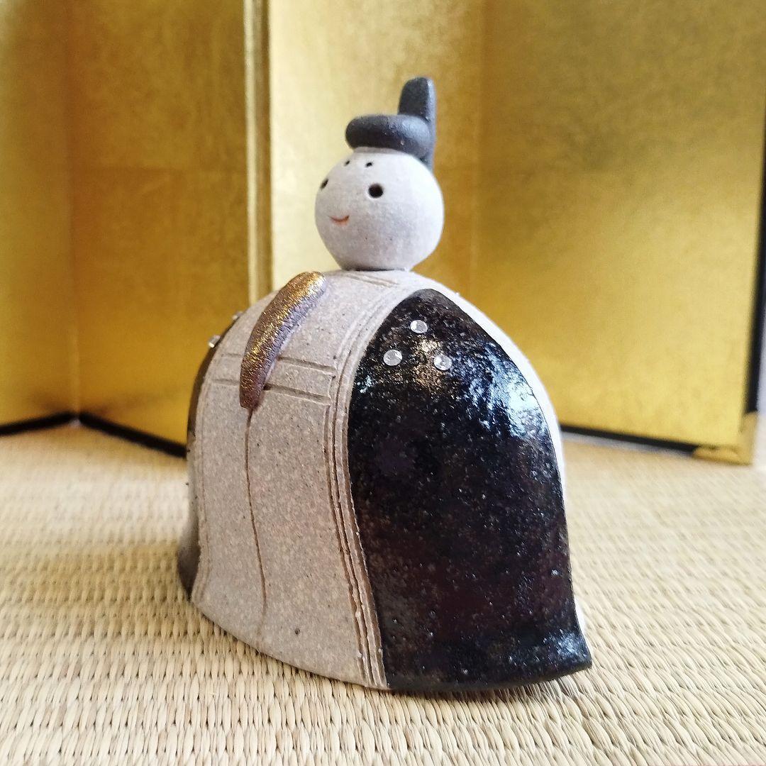 再値下げ【新品・未使用】屏風・ぼんぼり付き　信楽焼　雛人形　ひな祭り