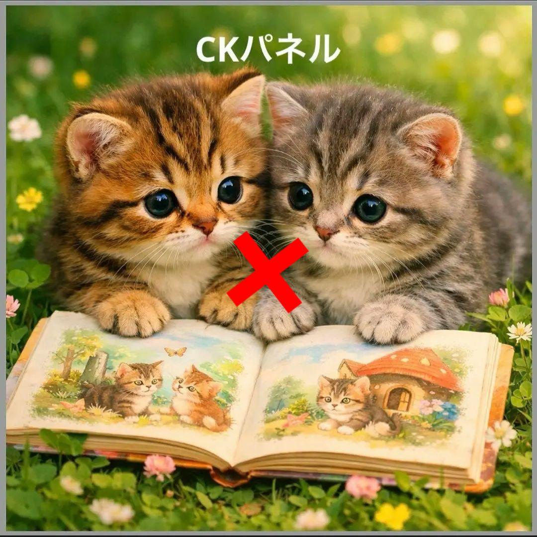 激レア絵本を読むねこパネル生地　ハンドメイド