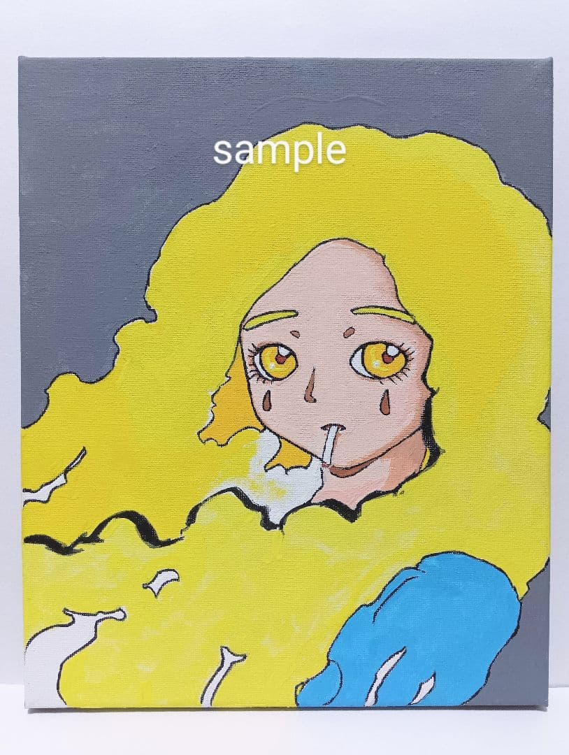 オリジナルイラスト 手描きイラスト タバコ 女性 絵 自作 アート 原画