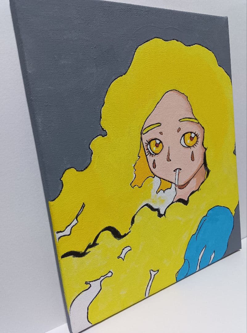 オリジナルイラスト 手描きイラスト タバコ 女性 絵 自作 アート 原画