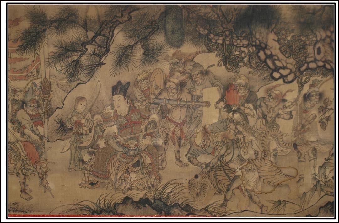 蔵整理　中国時代の絵　激安骨董品　時代不明　掛け軸 BD056A2-3