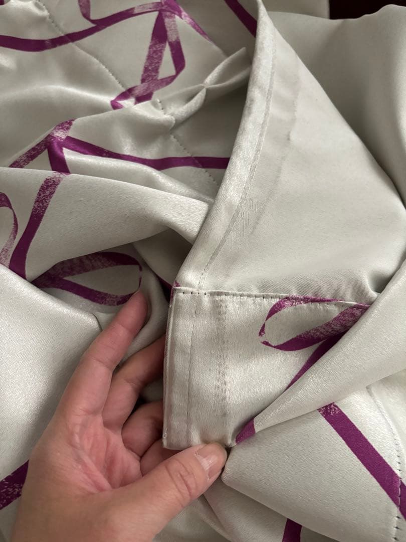 francfranc フランフランドレープカーテン リボンチェック2枚✖️2SET