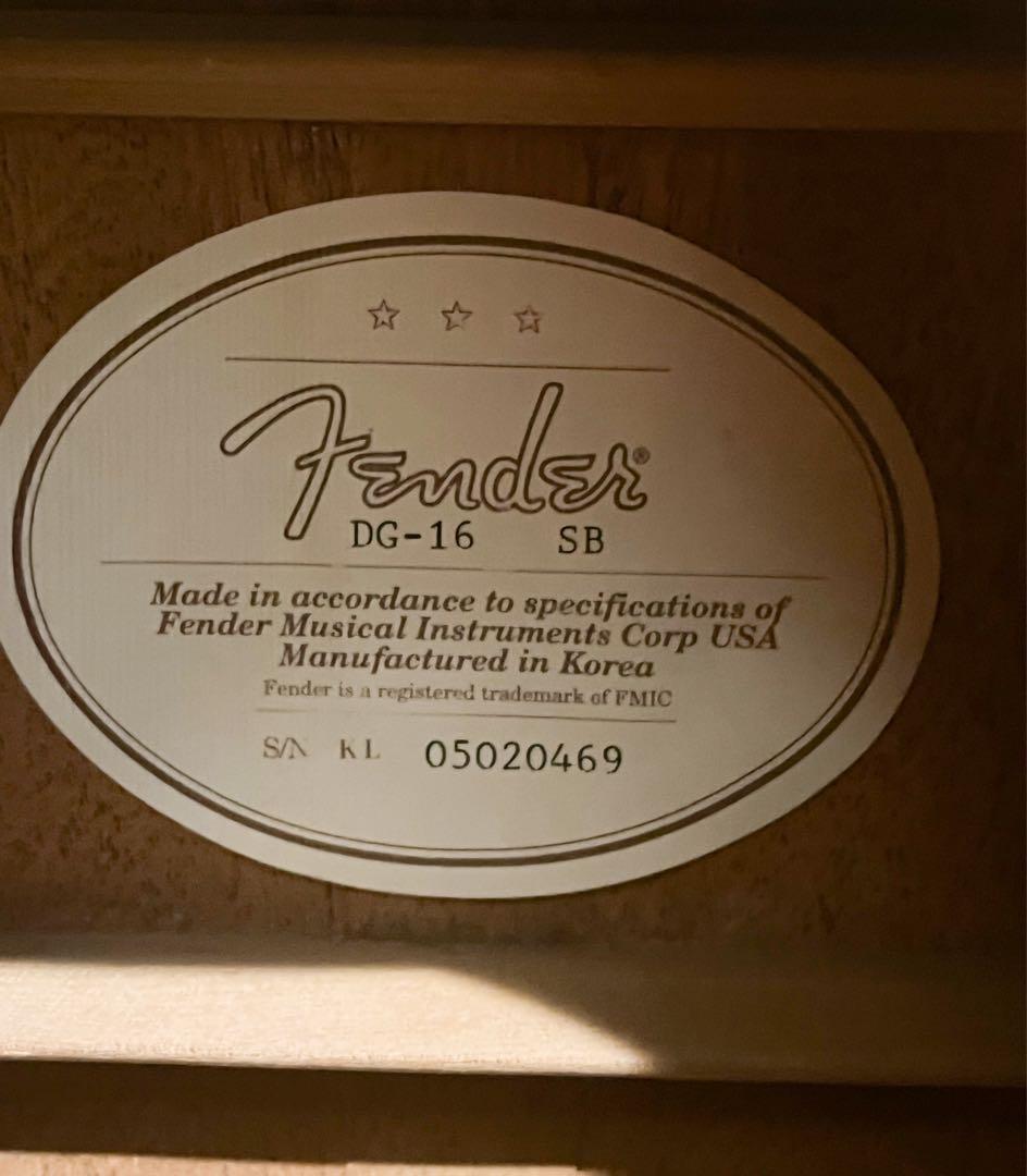 FENDER U.S.A. DG-16 SB アコースティック ギター