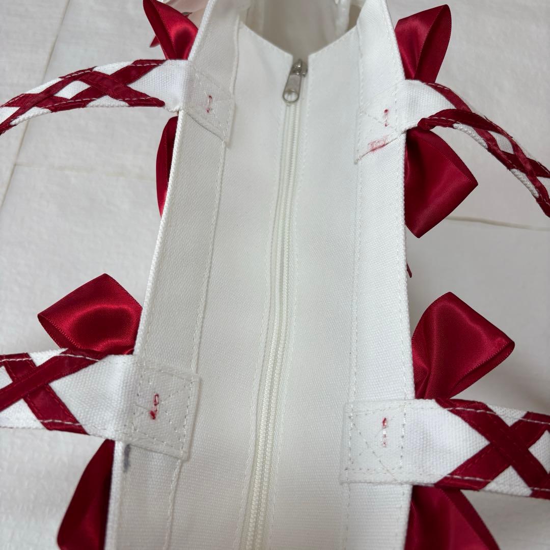 【美品】ザッカマート 痛バック フリルデザイン 白 赤